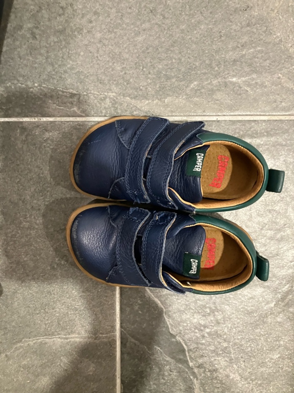 Camper Kids Navy Leather Velcro shoes Peu style EU 23/ US 6 - Picture 3 of 4